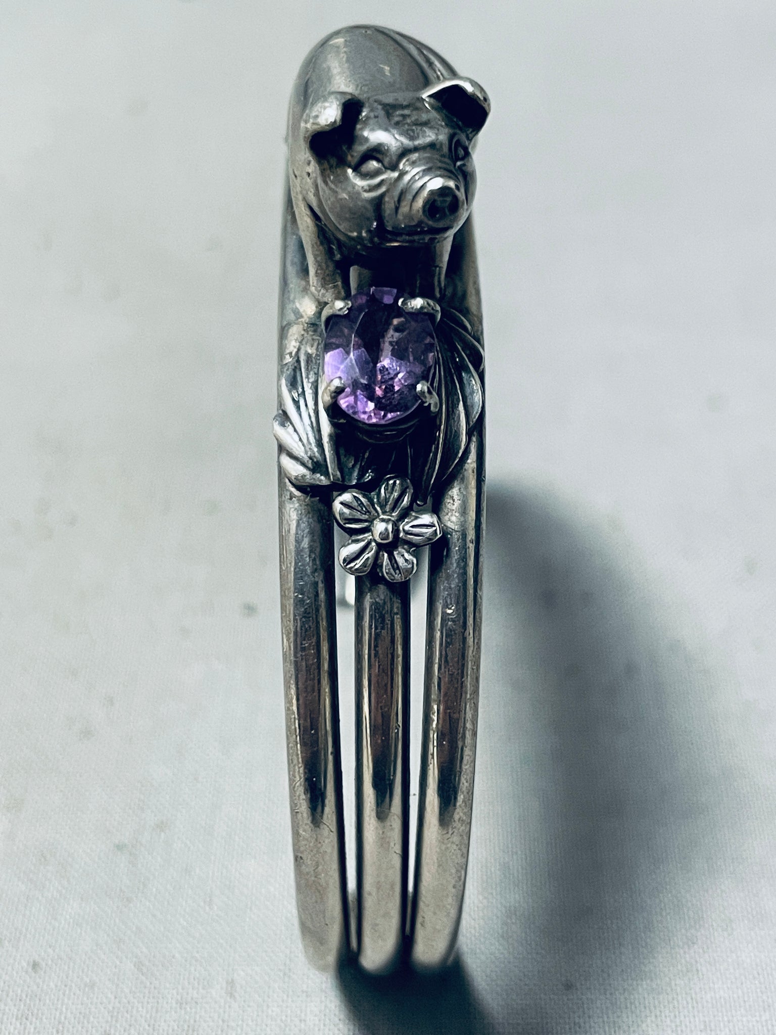 The Most Unique Vintage Amethyst Sterling Silver Clasp Bracelet – Nativo  Arts