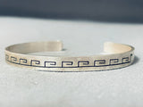 Marvelous Vintage Native American Navajo Sterling Silver Bracelet Signed Skeets-Nativo Arts
