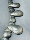 One Of The Most Unique Ever Vintage Native American Navajo Hand Tooled Sterling Silver Necklace-Nativo Arts