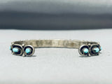 Captivating Vintage Native American Navajo Blue Gem Turquoise Sterling Silver Bracelet-Nativo Arts