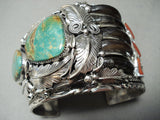 Very Rare Huge Bear Native American Navajo Royston Turquoise Sterling Silver Bracelet-Nativo Arts