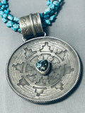 One Of The Most Detailed Ever Vintage Native American Navajo Turquoise Sterling Silver Necklace-Nativo Arts