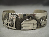 Marvelous Vintage Native American Navajo Textured Clouds Sterling Silver Bracelet-Nativo Arts