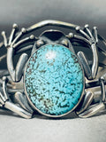 Frog Handmade Sterling Silver Domed Turquoise Southwestern Bracelet-Nativo Arts