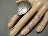 Dramatic Vintage Navajo Sterling Silver Ring Native American Old-Nativo Arts