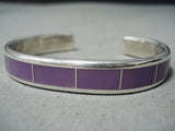 Electrifying Zuni Purple Rhodyte Sterling Silver Bracelet Native American-Nativo Arts