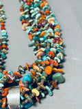Native American One Of The Most Unique Vintage Santo Domingo Turquoise Sterling Silver Necklace-Nativo Arts