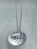 Astounding Vintage Native American Hopi Sterling Silver Necklace With Pendant/ Pin-Nativo Arts