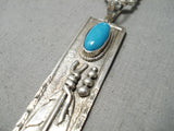 Scarce Early Rare Hallmark Vintage Native American Navajo Ben Begaye Sterling Silver Necklace-Nativo Arts