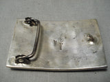 Important Vintage Native American Zuni Filbert Gasper Turquoise Sterling Silver Buckle Old-Nativo Arts