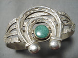 Earlier 1900's Vintage Native American Navajo Cerrillos Turquoise Sterling Silver Bracelet-Nativo Arts
