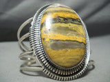 Huge Bumble Bee Stone Navajo Sterling Silver Native American Bracelet-Nativo Arts