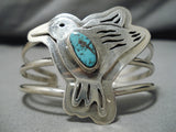 Jeff James Jr Vintage Native American Navajo Hummingbird Turquoise Sterling Silver Bracelet-Nativo Arts