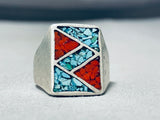 Exceptional Vintage Native American Navajo Turquoise Sterling Silver Ring-Nativo Arts