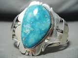 Vivid Vintage Native American Navajo Carico Lake Turquoise Sterling Silver Bracelet-Nativo Arts