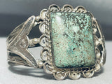 Opulent Early Vintage Native American Navajo Green Turquoise Sterling Silver Bracelet-Nativo Arts