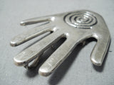 Fascinating Vintage Navajo Native American Sterling Silver Hand Pin Pendant-Nativo Arts
