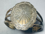 Important Lee Family Vintage Native American Navajo Signed Sterling Silver Handstamped Bracelet-Nativo Arts
