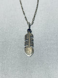 Sweet Vintage Native American Navajo Jet Stone Sterling Silver Necklace-Nativo Arts