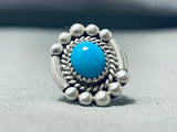 Native American Marvelous Vintage Santo Domingo Sleeping Beauty Turquoise Sterling Silver Ring-Nativo Arts