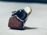 Native American The Coolest Vintage Navajo Brownbear Sterling Silver Tie Tack Old-Nativo Arts