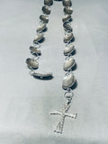 Unique Dangling Cross Vintage Native American Navajo Turquoise Sterling Silver Concho Belt-Nativo Arts