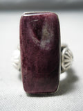 Important Native American Navajo Purple Spiny Oyster Sterling Silver Ring-Nativo Arts
