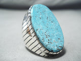 Magnificent Navajo Kingman Turquoise Sterling Silver Ring Native American-Nativo Arts