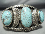 Prime Vintage Native American Navajo Rare Turquoise Sterling Silver Bracelet-Nativo Arts