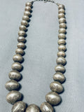 Fabulous Vintage Native American Navajo Sterling Silver Bead Necklace-Nativo Arts