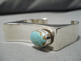 Impressive Navajo Native American Larry Kay Sterling Silver Turquoise Bracelet-Nativo Arts