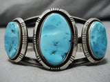 Amazing Vintage Native American Navajo Old Morenci Turquoise Sterling Silver Bracelet-Nativo Arts