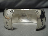 Intricate!! Vintage Navajo Sterling Silver Native American Bracelet Cuff Old-Nativo Arts