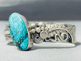 Impressive Vintage Native American Navajo Old Kingman Turquoise Sterling Silver Bracelet-Nativo Arts
