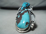Marc Chavez Massive Native American Navajo Red Mountain Turquoise Sterling Silver Ring-Nativo Arts