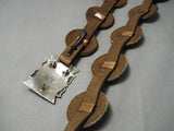 Very Rare Vintage Native American Navajo Whirling Logs Sterling Silver Concho Belt Old-Nativo Arts