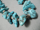 Superior Vintage Native American Navajo Turquoise Nugget Sterling Silver Shell Necklace-Nativo Arts