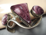 Custom Native American Navajo Purple Spiny Oyster Sterling Silver Bracelet-Nativo Arts