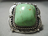Very Rare Vintage Native American Navajo Orvil Jack Turquoise Sterling Silver Tso Ring-Nativo Arts