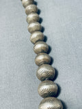 Fabulous Vintage Native American Navajo Sterling Silver Bead Necklace-Nativo Arts