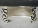 Hand Wrought Vintage Native American Navajo Sterling Silver Bracelet Old-Nativo Arts