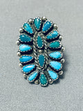 Superlative Vintage Native American Zuni Turquoise Sterling Silver Ring-Nativo Arts