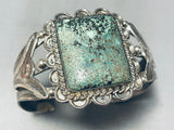 Opulent Early Vintage Native American Navajo Green Turquoise Sterling Silver Bracelet-Nativo Arts