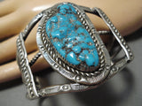 Incredible!! Vintage Native American Navajo Bisbee Turquoise Sterling Silver Bracelet Cuff-Nativo Arts