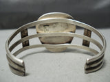 Rare Blue Wind Turquoise Vintage Native American Navajo Sterling Silver Bracelet Old-Nativo Arts