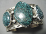 Intense Spiderweb Turquoise Native American Navajo Sterling Silver Bracelet Cuff-Nativo Arts