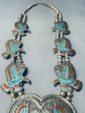 200 Gram Will Singer Vintage Native American Navajo Sterling Silver Squash Blossom Necklace-Nativo Arts