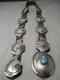 Important Vintage Native American Navajo Turquoise Sterling Tommy Jackson Concho Belt-Nativo Arts