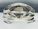Important Damale Turquoise Vintage Native American Navajo Sterling Silver Bracelet Old-Nativo Arts