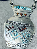 Most Unique Will Singer Vintage Native American Navajo Pottery Sterling Silver Necklace Old-Nativo Arts